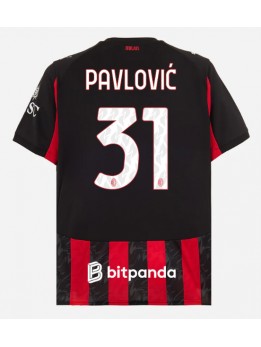 Billige AC Milan Strahinja Pavlovic #31 Hjemmedrakt 2025-26 Kortermet
